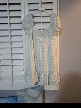 Full Tilt Mint & White Gingham Dress